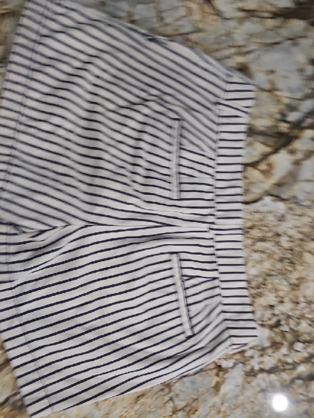 LOFT Striped Navy and Cream Shorts - Picture 4 of 4